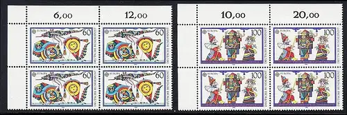 BUND 1989 Michel-Nummer 1417-1418 postfrisch SATZ(2) BLÖCKE ECKRAND oben links