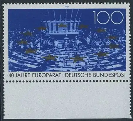 BUND 1989 Michel-Nummer 1422 postfrisch EINZELMARKE RAND unten