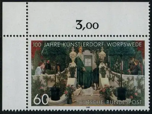 BUND 1989 Michel-Nummer 1430 postfrisch EINZELMARKE ECKRAND oben links