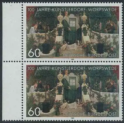 BUND 1989 Michel-Nummer 1430 postfrisch vert.PAAR RAND links