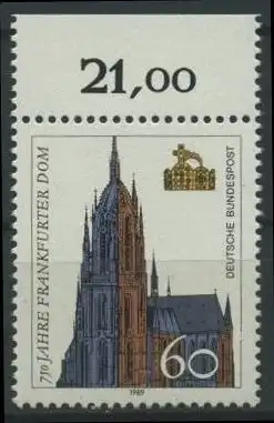 BUND 1989 Michel-Nummer 1434 postfrisch EINZELMARKE RAND oben (a)