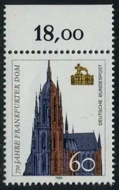 BUND 1989 Michel-Nummer 1434 postfrisch EINZELMARKE RAND oben (c)