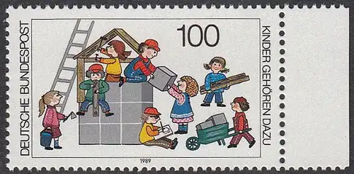 BUND 1989 Michel-Nummer 1435 postfrisch EINZELMARKE RAND rechts (a)
