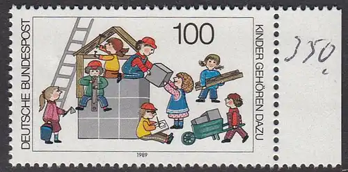 BUND 1989 Michel-Nummer 1435 postfrisch EINZELMARKE RAND rechts (b)