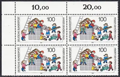 BUND 1989 Michel-Nummer 1435 postfrisch BLOCK ECKRAND oben links