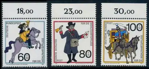 BUND 1989 Michel-Nummer 1437-1439 postfrisch SATZ(3) EINZELMARKEN RÄNDER oben