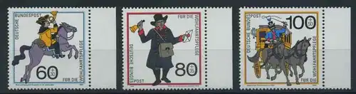 BUND 1989 Michel-Nummer 1437-1439 postfrisch SATZ(3) EINZELMARKEN RÄNDER rechts