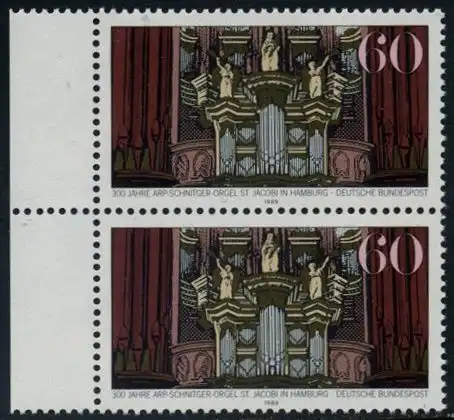 BUND 1989 Michel-Nummer 1441 postfrisch vert.PAAR RAND links