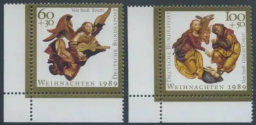 BUND 1989 Michel-Nummer 1442-1443 postfrisch SATZ(2) EINZELMARKEN ECKRÄNDER unten links
