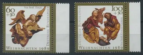 BUND 1989 Michel-Nummer 1442-1443 postfrisch SATZ(2) EINZELMARKEN RÄNDER rechts