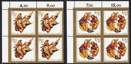 BUND 1989 Michel-Nummer 1442-1443 postfrisch SATZ(2) BLÖCKE ECKRAND oben links
