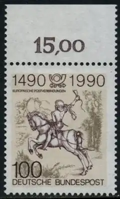 BUND 1990 Michel-Nummer 1445 postfrisch EINZELMARKE RAND oben (a)