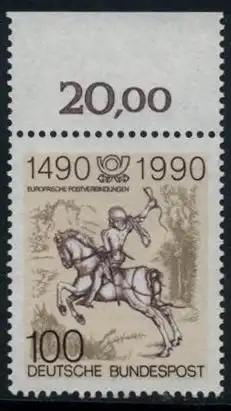 BUND 1990 Michel-Nummer 1445 postfrisch EINZELMARKE RAND oben (b)