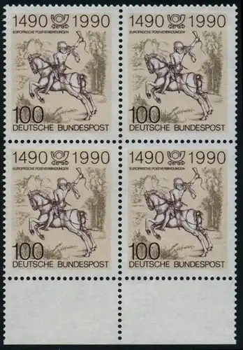 BUND 1990 Michel-Nummer 1445 postfrisch BLOCK RÄNDER unten