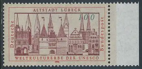 BUND 1990 Michel-Nummer 1447 postfrisch EINZELMARKE RAND rechts