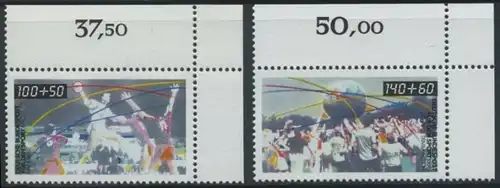 BUND 1990 Michel-Nummer 1449-1450 postfrisch SATZ(2) EINZELMARKEN ECKRÄNDER oben rechts