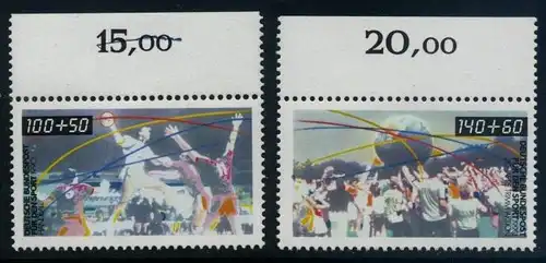 BUND 1990 Michel-Nummer 1449-1450 postfrisch SATZ(2) EINZELMARKEN RÄNDER oben (d)