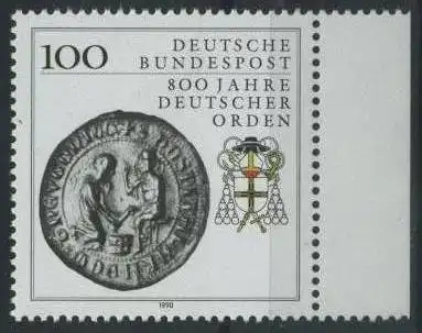 BUND 1990 Michel-Nummer 1451 postfrisch EINZELMARKE RAND rechts
