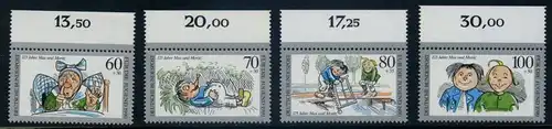 BUND 1990 Michel-Nummer 1455-1458 postfrisch SATZ(4) EINZELMARKEN RÄNDER oben (a)