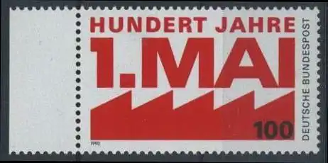 BUND 1990 Michel-Nummer 1459 postfrisch EINZELMARKE RAND links