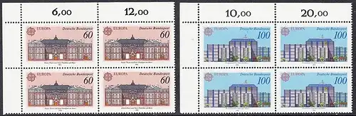 BUND 1990 Michel-Nummer 1461-1462 postfrisch SATZ(2) BLÖCKE ECKRAND oben links