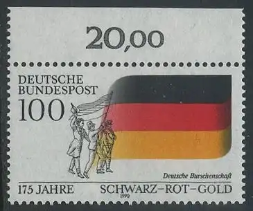 BUND 1990 Michel-Nummer 1463 postfrisch EINZELMARKE RAND oben (a)