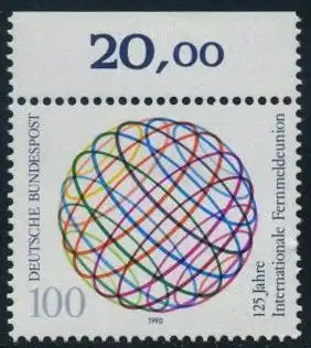 BUND 1990 Michel-Nummer 1464 postfrisch EINZELMARKE RAND oben (a)