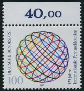 BUND 1990 Michel-Nummer 1464 postfrisch EINZELMARKE RAND oben (c)