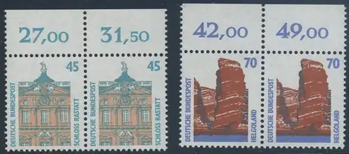 BUND 1990 Michel-Nummer 1468-1469 postfrisch SATZ(2) horiz.PAARE RÄNDER oben