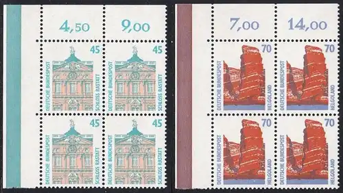 BUND 1990 Michel-Nummer 1468-1469 postfrisch SATZ(2) BLÖCKE ECKRAND oben links