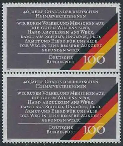 BUND 1990 Michel-Nummer 1470 postfrisch vert.PAAR