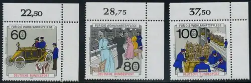 BUND 1990 Michel-Nummer 1474-1476 postfrisch SATZ(3) EINZELMARKEN ECKRÄNDER oben rechts