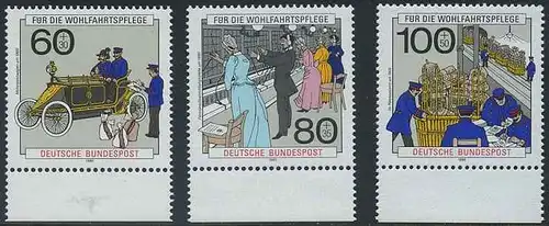 BUND 1990 Michel-Nummer 1474-1476 postfrisch SATZ(3) EINZELMARKEN RÄNDER unten