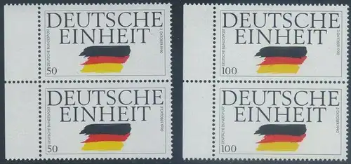 BUND 1990 Michel-Nummer 1477-1478 postfrisch SATZ(2) vert.PAARE RÄNDER links