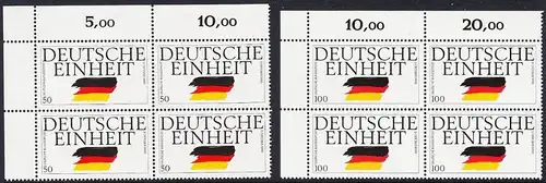 BUND 1990 Michel-Nummer 1477-1478 postfrisch SATZ(2) BLÖCKE ECKRAND oben links