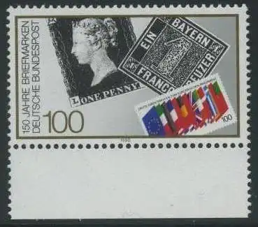 BUND 1990 Michel-Nummer 1479 postfrisch EINZELMARKE RAND unten