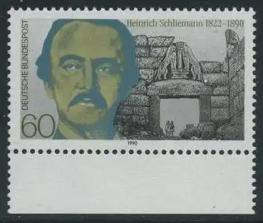 BUND 1990 Michel-Nummer 1480 postfrisch EINZELMARKE RAND unten