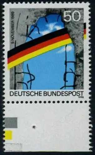 BUND 1990 Michel-Nummer 1481 postfrisch EINZELMARKE RAND unten