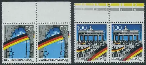 BUND 1990 Michel-Nummer 1481-1482 postfrisch SATZ(2) horiz.PAARE RÄNDER oben (a)