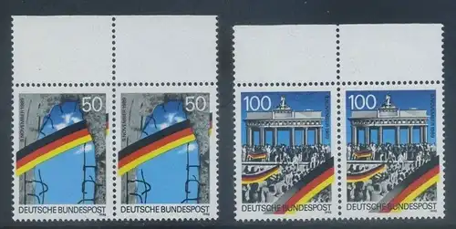 BUND 1990 Michel-Nummer 1481-1482 postfrisch SATZ(2) horiz.PAARE RÄNDER oben (b)