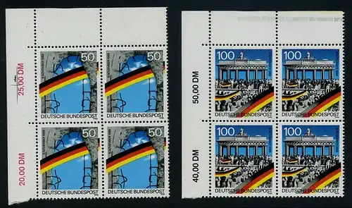 BUND 1990 Michel-Nummer 1481-1482 postfrisch SATZ(2) BLÖCKE ECKRAND oben links