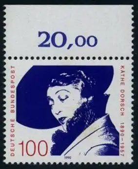 BUND 1990 Michel-Nummer 1483 postfrisch EINZELMARKE RAND oben