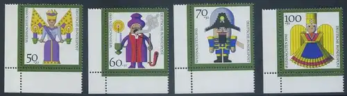 BUND 1990 Michel-Nummer 1484-1487 postfrisch SATZ(4) EINZELMARKEN ECKRÄNDER unten links