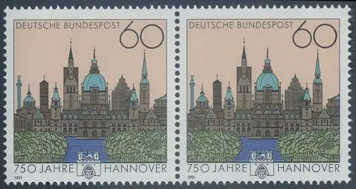 BUND 1991 Michel-Nummer 1491 postfrisch horiz.PAAR