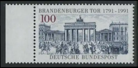 BUND 1991 Michel-Nummer 1492 postfrisch EINZELMARKE RAND links