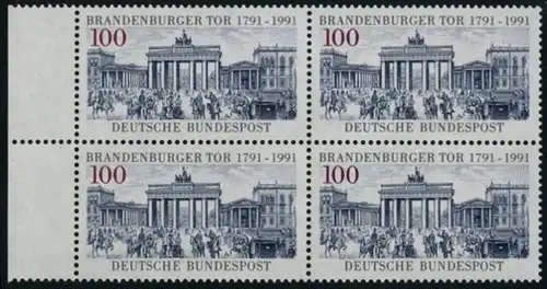 BUND 1991 Michel-Nummer 1492 postfrisch BLOCK RÄNDER links