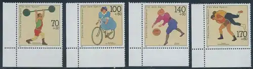 BUND 1991 Michel-Nummer 1499-1502 postfrisch SATZ(4) EINZELMARKEN ECKRÄNDER unten links