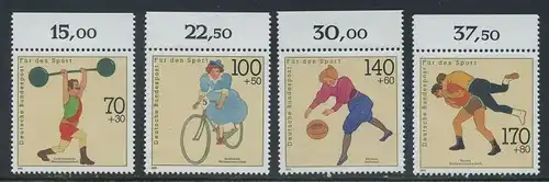 BUND 1991 Michel-Nummer 1499-1502 postfrisch SATZ(4) EINZELMARKEN RÄNDER oben