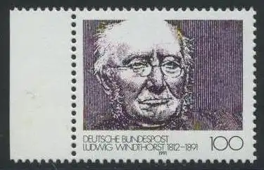 BUND 1991 Michel-Nummer 1510 postfrisch EINZELMARKE RAND links