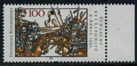 BUND 1991 Michel-Nummer 1511 postfrisch EINZELMARKE RAND rechts